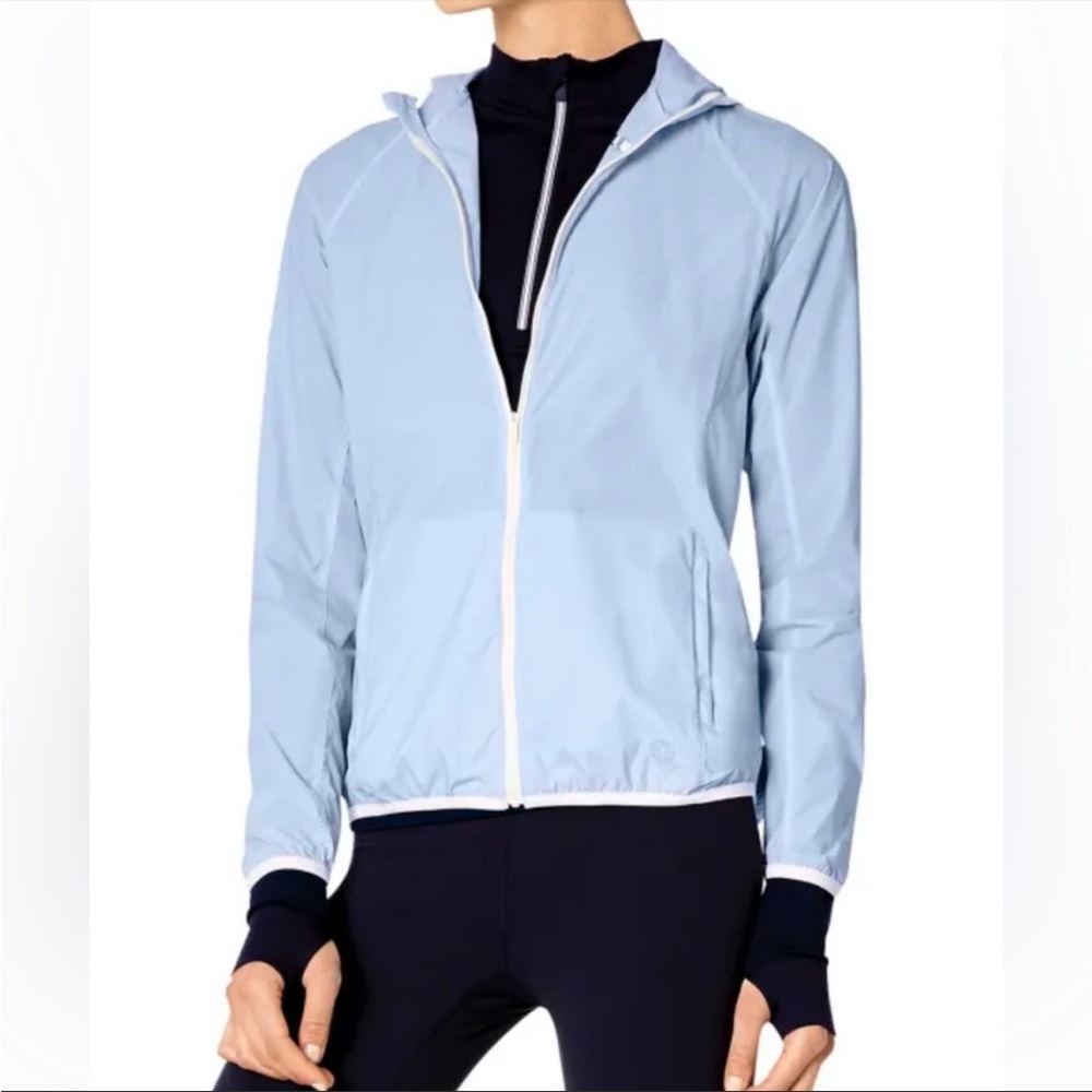 Tory Sport Nylon Packable Jacket Blue Small $248
